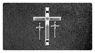 DSC700 517 SL SH BK Silver 3 Crosses Shimmer Black Background